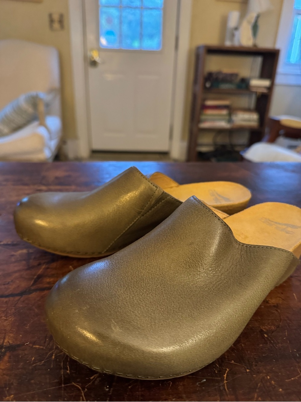 Dansko Gray Leather Slip-On Clogs - Matte Gray